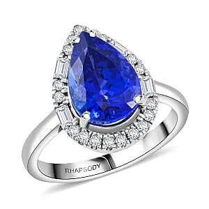 Certified & Appraised Rhapsody AAAA Tanzanite and Diamond E-F VS 4.00 ctw Ring in 950 Platinum (Size 10.0) 7.80 Grams