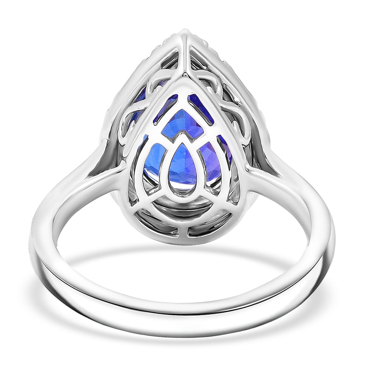 Certified & Appraised Rhapsody AAAA Tanzanite and Diamond E-F VS 4.00 ctw Ring in 950 Platinum (Size 10.0) 7.80 Grams image number 4