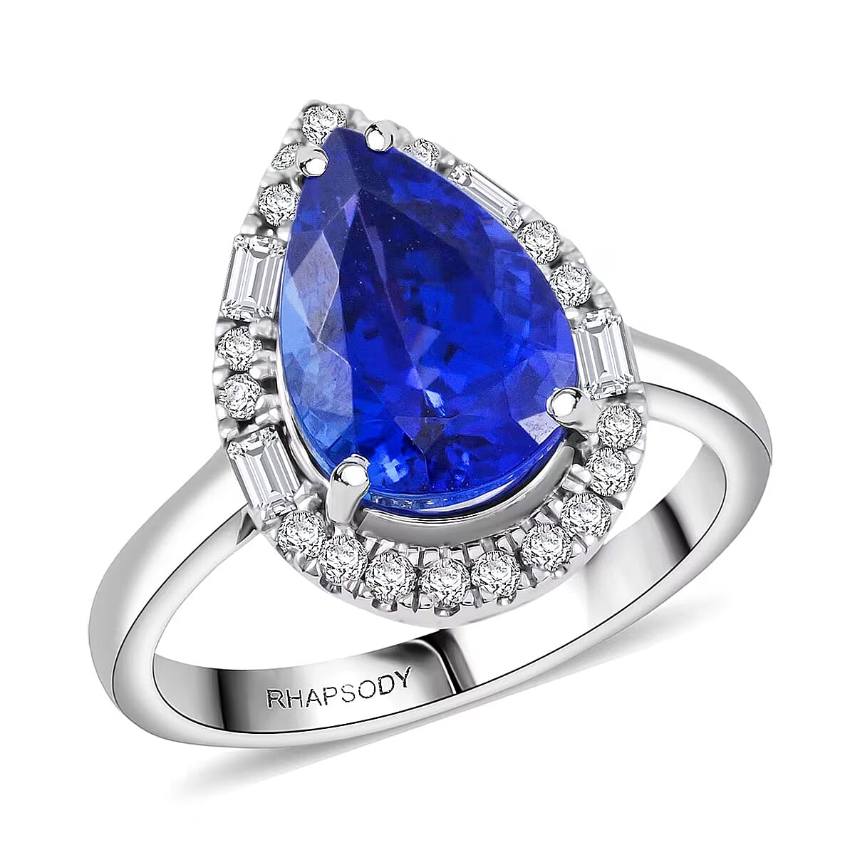 Rhapsody 950 Platinum AAAA Tanzanite, Diamond (E-F, VS) Ring (Size 5.0) (7.80 g) 4.00 ctw image number 0