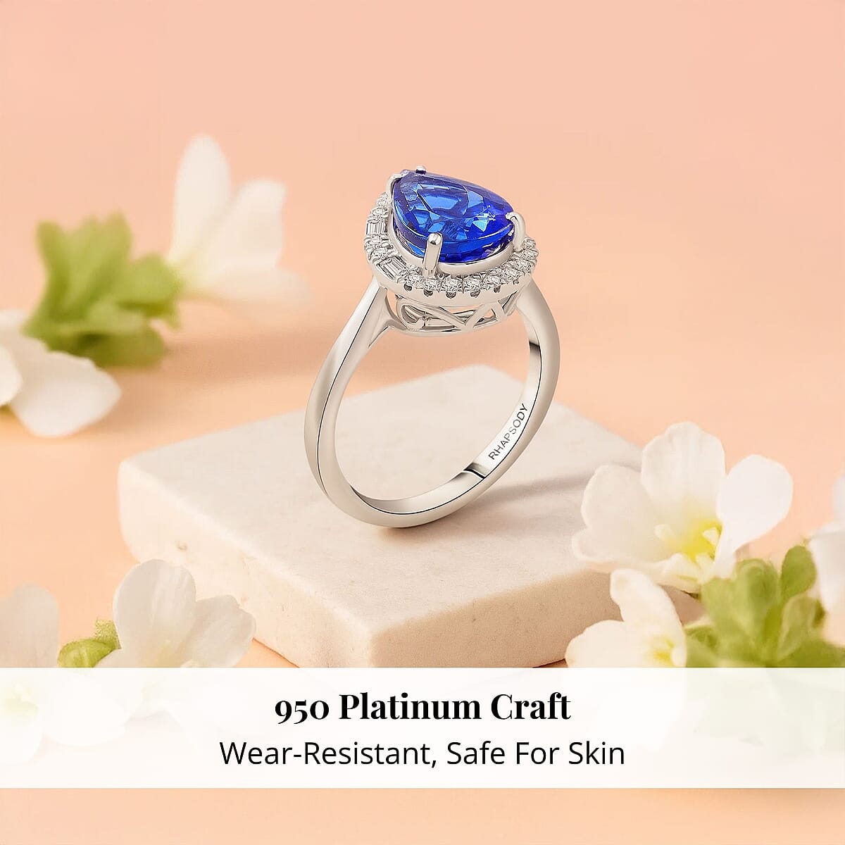 Rhapsody 950 Platinum AAAA Tanzanite, Diamond (E-F, VS) Ring (Size 5.0) (7.80 g) 4.00 ctw image number 2