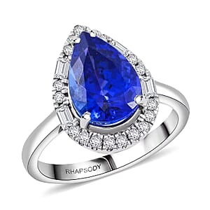 Certified & Appraised Rhapsody AAAA Tanzanite and Diamond E-F VS 4.00 ctw Ring in 950 Platinum (Size 6.0) 7.80 Grams