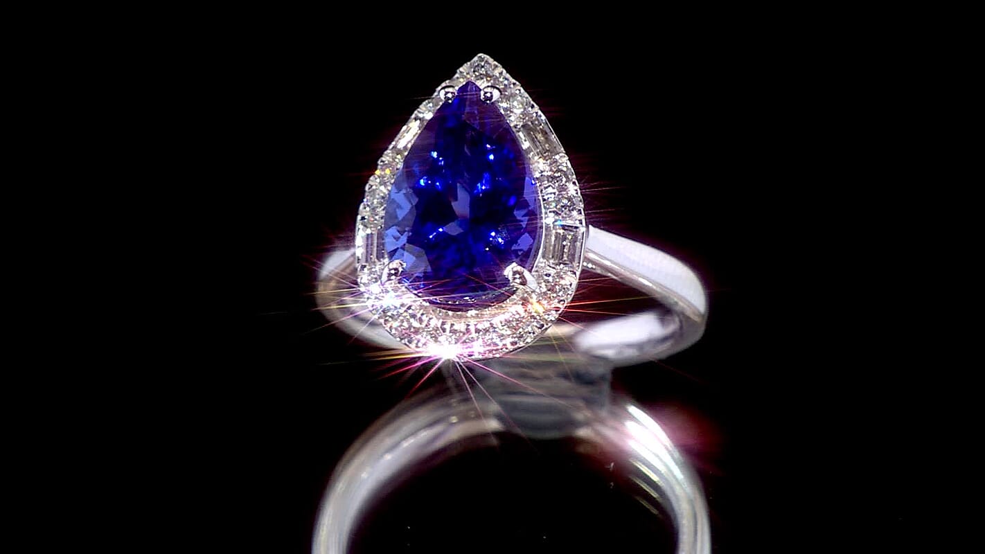 Rhapsody 950 Platinum AAAA Tanzanite, Diamond (E-F, VS) Ring (Size 10.0) (7.80 g) 4.00 ctw