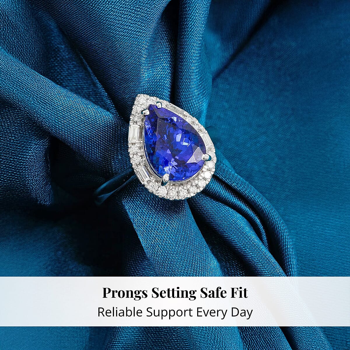 Certified & Appraised Rhapsody AAAA Tanzanite and Diamond E-F VS 4.00 ctw Ring in 950 Platinum (Size 6.0) 7.80 Grams image number 3