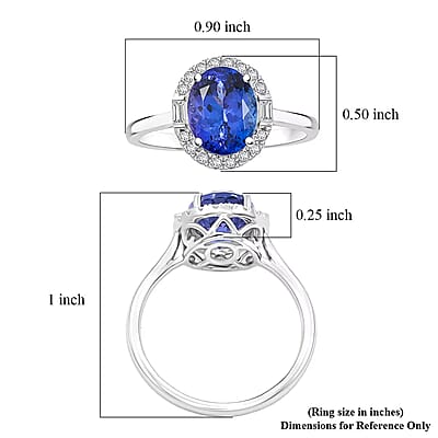 Certified & Appraised Rhapsody AAAA Tanzanite, Diamond (E-F, VS) Ring in 950 Platinum 3.15 ctw (Size 10.0)