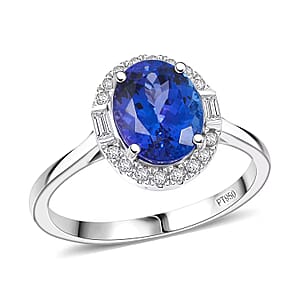 Certified & Appraised Rhapsody AAAA Tanzanite, Diamond Ring in 950 Platinum 3.15 ctw (Size 8.0)