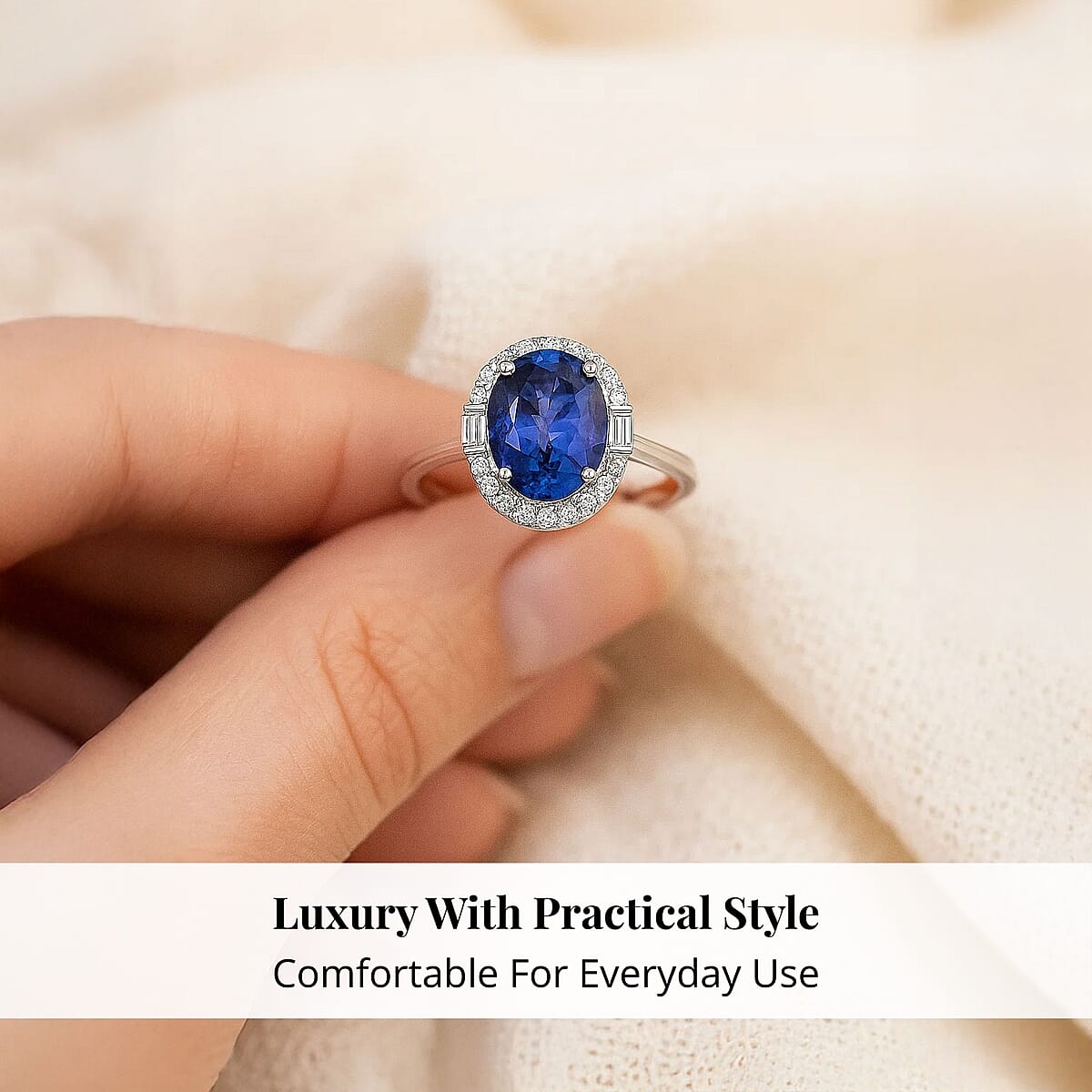 Certified & Appraised Rhapsody AAAA Tanzanite, Diamond Ring in 950 Platinum 3.15 ctw (Size 8.0) image number 4