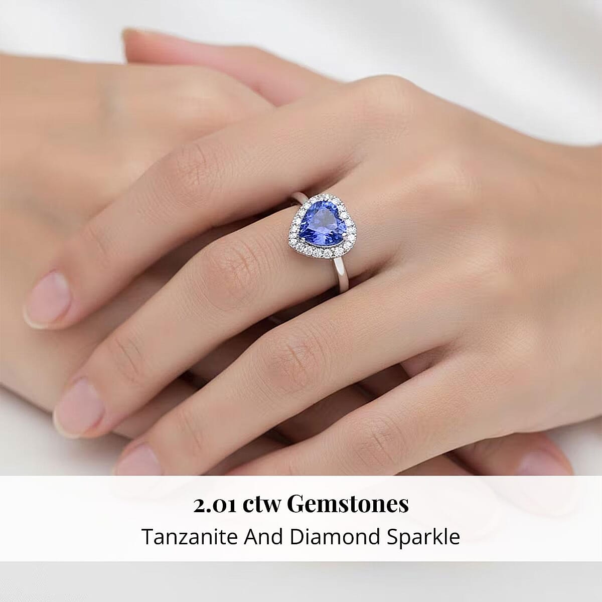 Certified & Appraised Rhapsody AAAA Tanzanite and E-F VS Diamond 2.01 ctw Ring in 950 Platinum (Size 10.0) image number 1