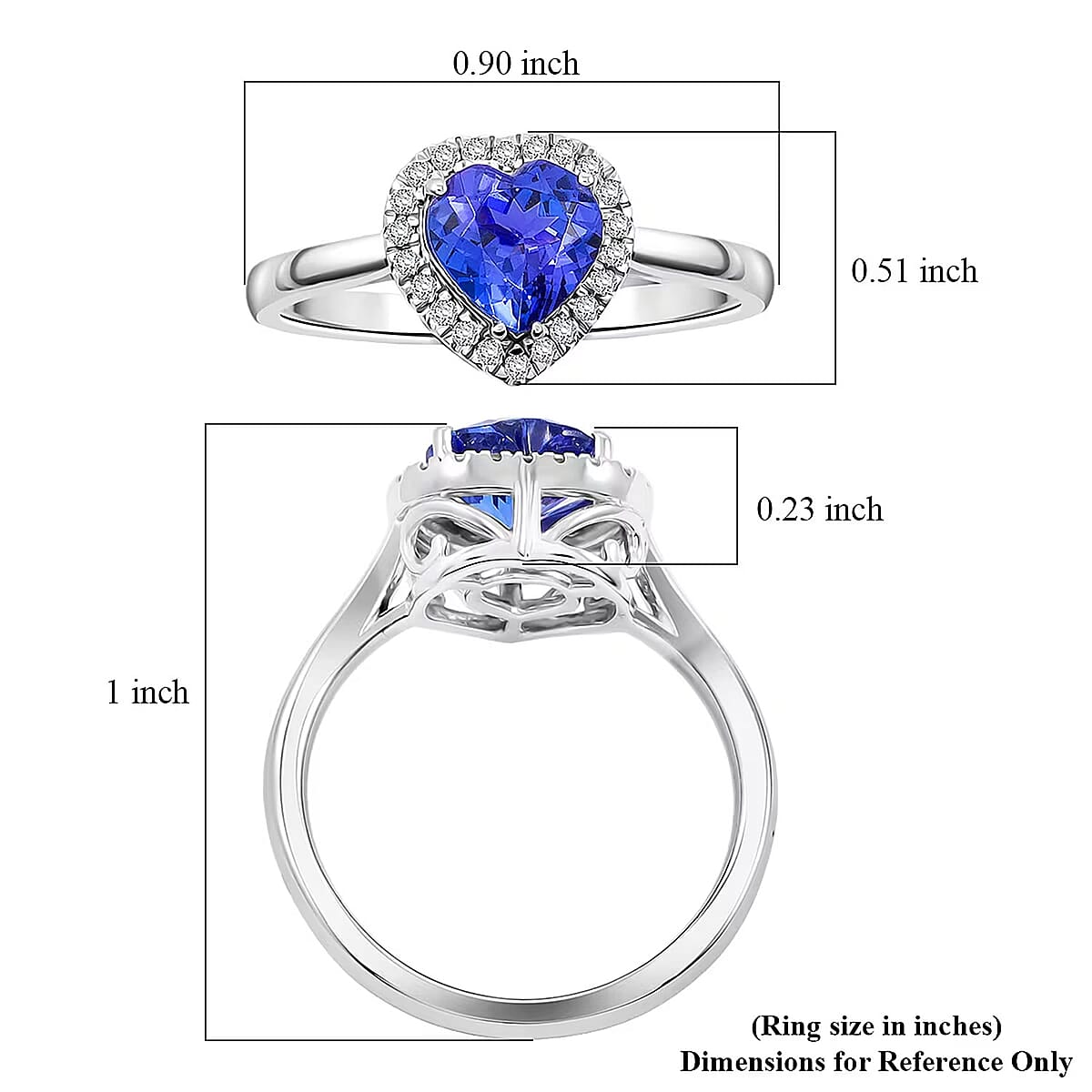 Certified & Appraised Rhapsody AAAA Tanzanite and E-F VS Diamond 2.01 ctw Ring in 950 Platinum (Size 10.0) image number 5