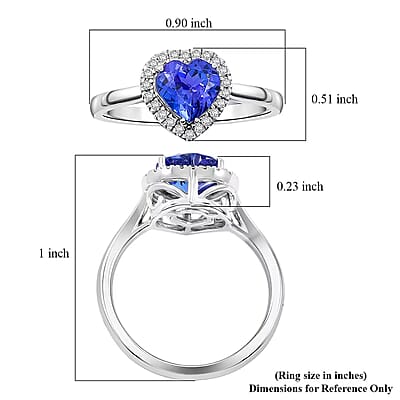 Certified & Appraised Rhapsody AAAA Tanzanite and E-F VS Diamond 2.01 ctw Ring in 950 Platinum (Size 10.0)