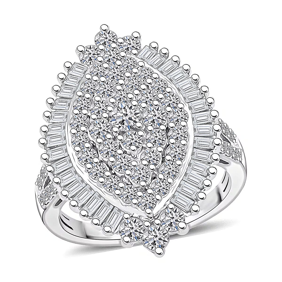 Luxuriant Lab Grown Diamond E-F VS 2.04 ctw Ring in 10K White Gold (Size 7.0) 5.20 Grams image number 0