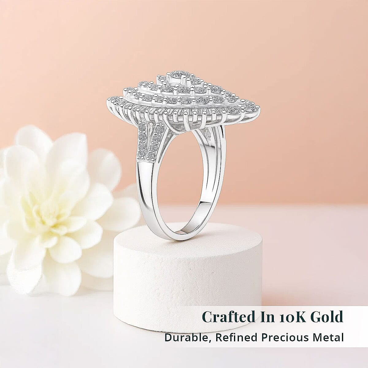 Luxuriant Lab Grown Diamond E-F VS 2.04 ctw Ring in 10K White Gold (Size 7.0) 5.20 Grams image number 2