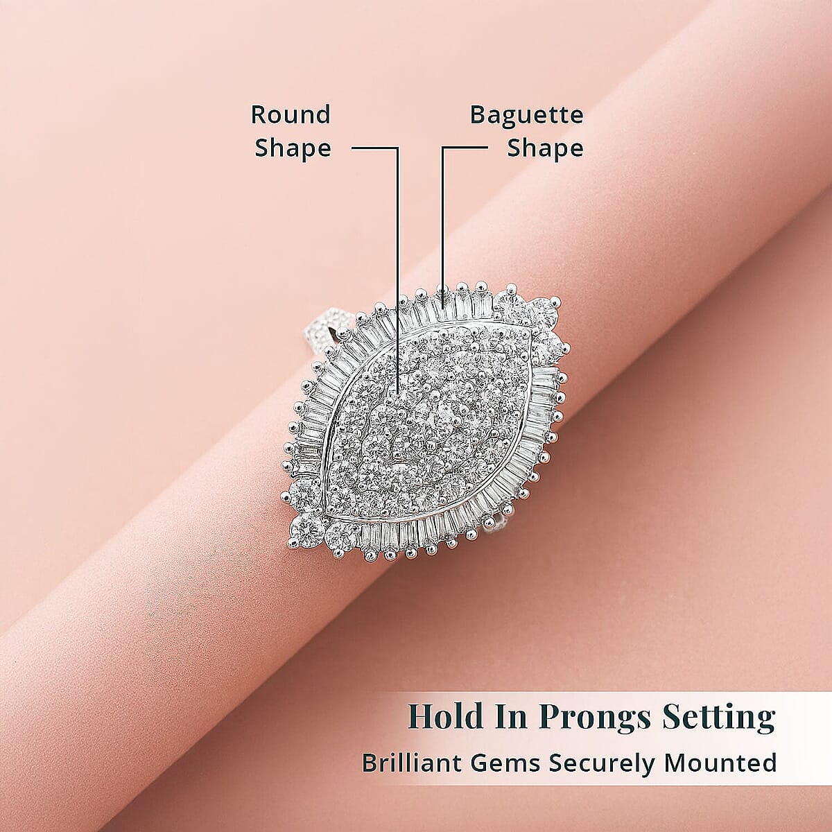 Luxuriant Lab Grown Diamond E-F VS 2.04 ctw Ring in 10K White Gold (Size 7.0) 5.20 Grams image number 4