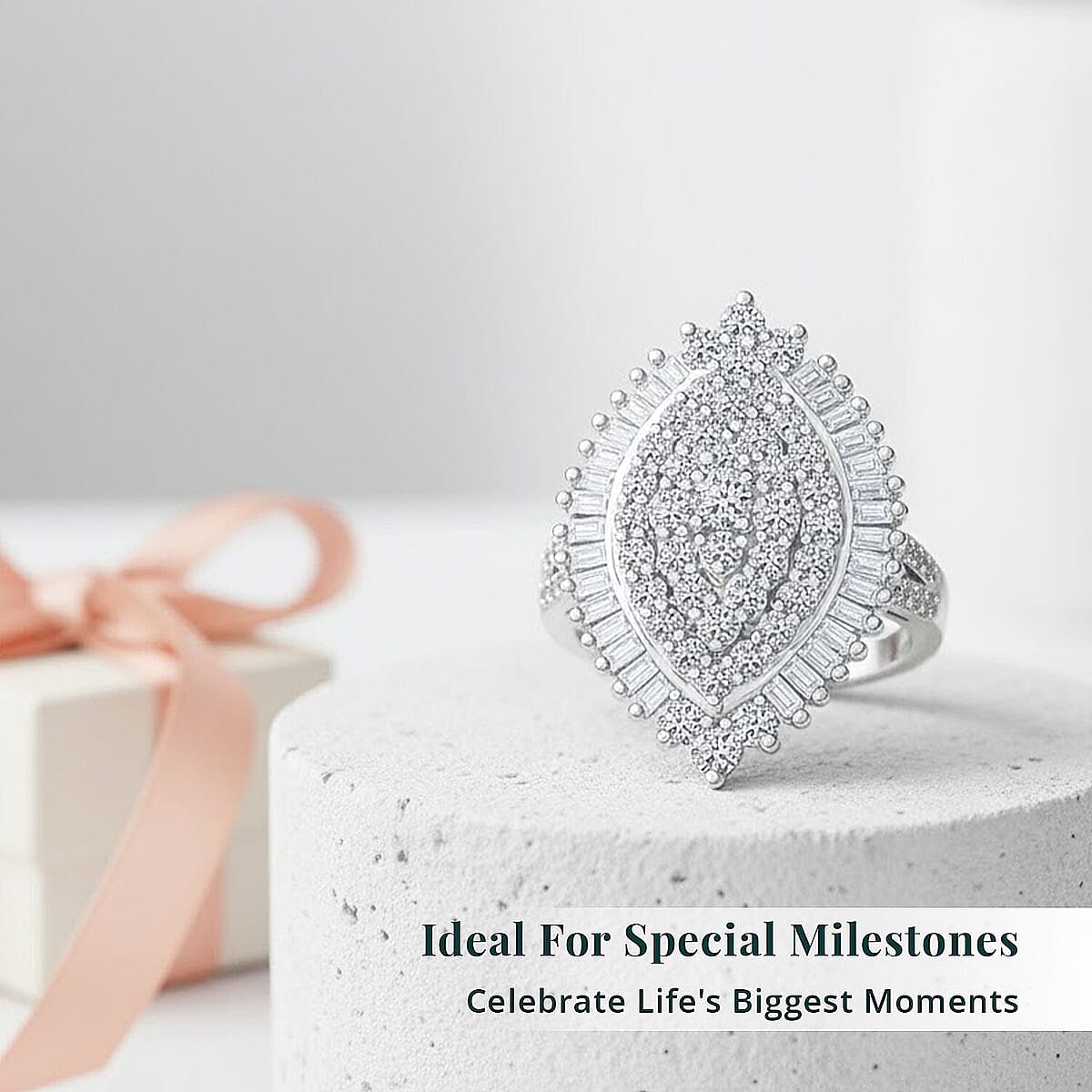 Luxuriant Lab Grown Diamond E-F VS 2.04 ctw Ring in 10K White Gold (Size 7.0) 5.20 Grams image number 5