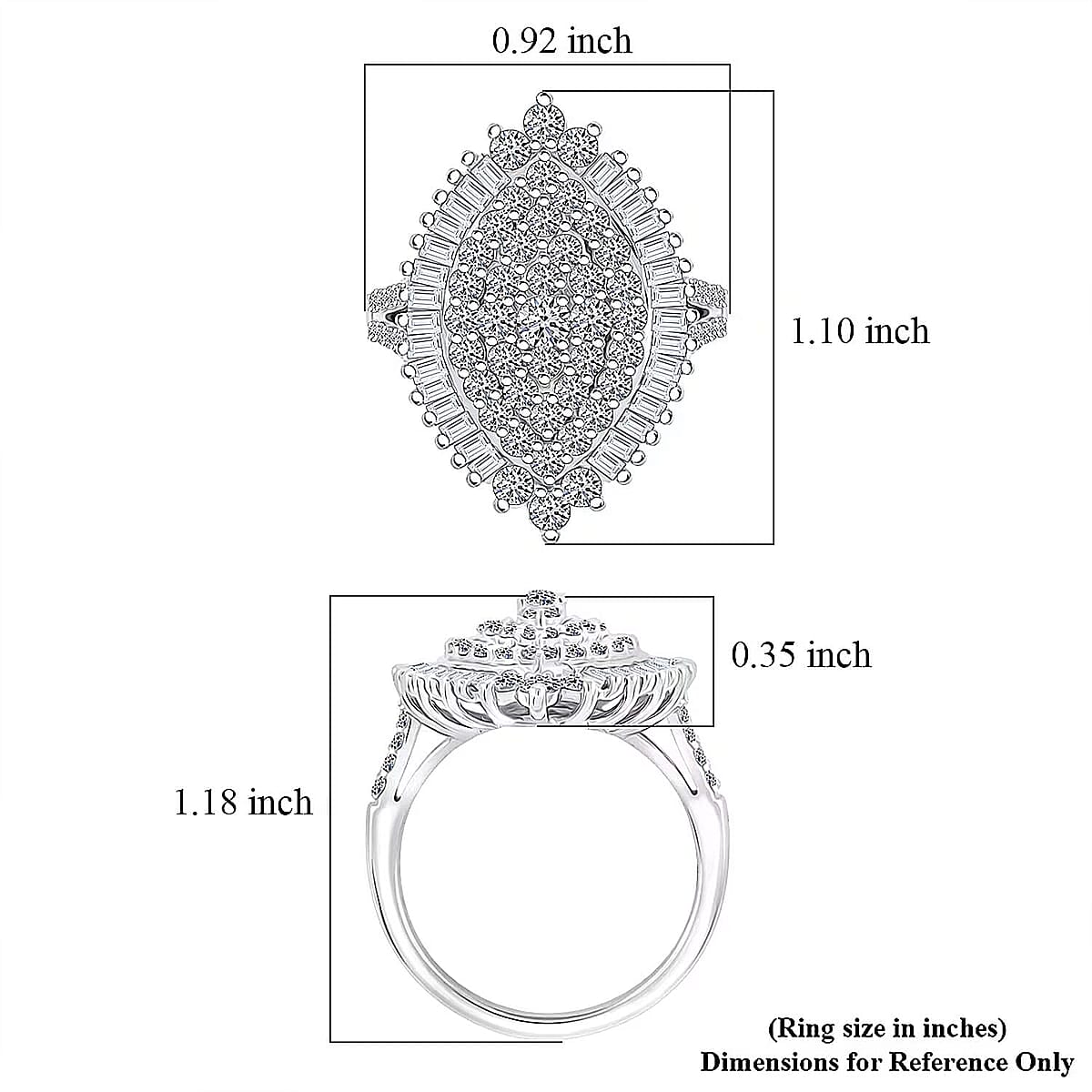 Luxuriant Lab Grown Diamond E-F VS 2.04 ctw Ring in 10K White Gold (Size 7.0) 5.20 Grams image number 6