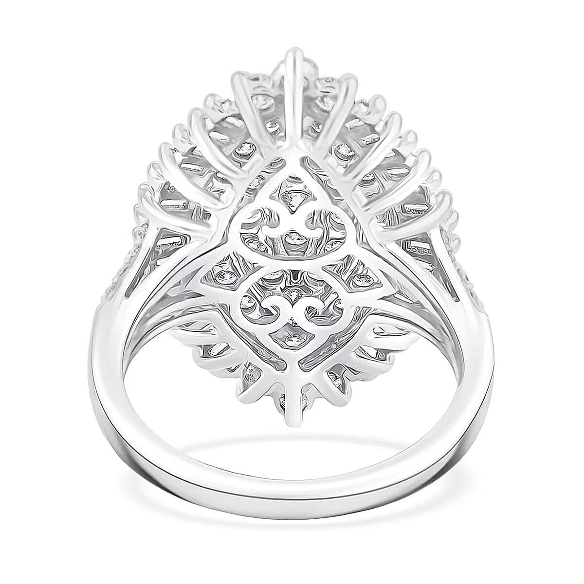 Luxuriant Lab Grown Diamond E-F VS 2.04 ctw Ring in 10K White Gold (Size 7.0) 5.20 Grams image number 7