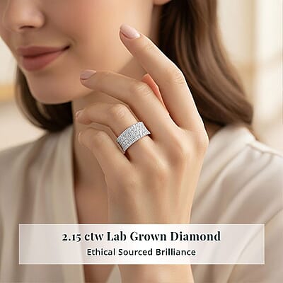 Luxuriant Lab Grown Diamond (G-H, VS) Ring in Sterling Silver 2.15 ctw (Size 6.0)