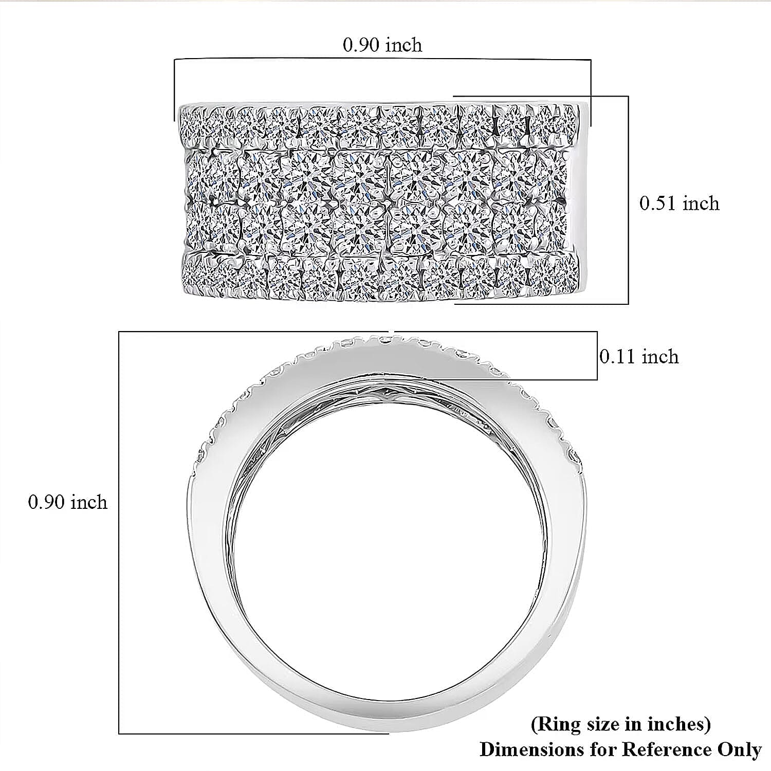 Luxuriant Lab Grown Diamond (G-H, VS) Ring in Sterling Silver 2.15 ctw (Size 6.0)