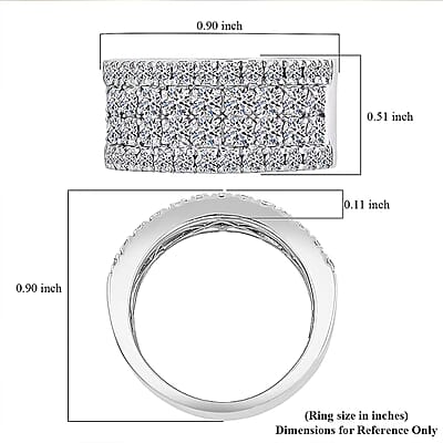 Luxuriant Lab Grown Diamond (G-H, VS) Ring in Sterling Silver 2.15 ctw (Size 6.0)