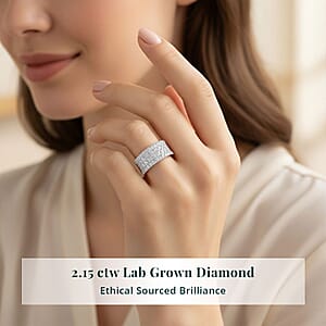 Luxuriant Lab Grown Diamond (G-H, VS) Ring in Sterling Silver 2.15 ctw (Size 7.0)