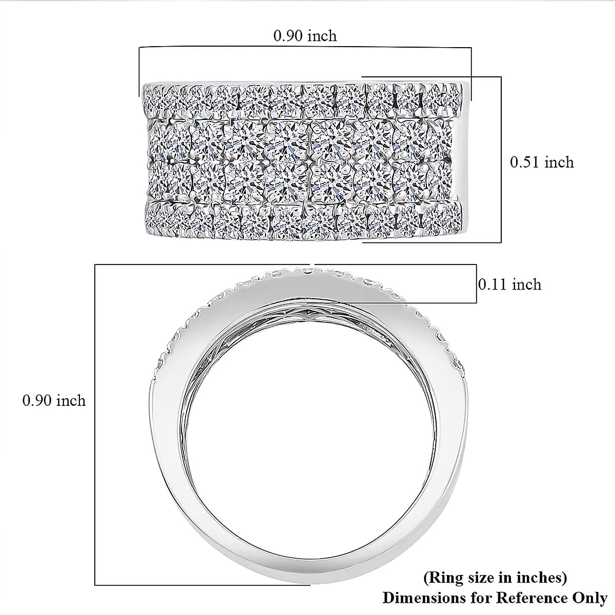 Luxuriant Lab Grown Diamond (G-H, VS) Ring in Sterling Silver 2.15 ctw (Size 7.0) image number 6