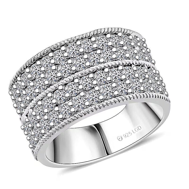 Luxuriant Lab Grown Diamond (G-H, SI) Ring in Sterling Silver 2.25 ctw (Size 6.0)
