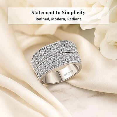 Luxuriant Lab Grown Diamond (G-H, SI) Ring in Sterling Silver 2.25 ctw (Size 6.0)