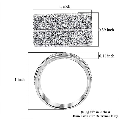 Luxuriant Lab Grown Diamond (G-H, SI) Ring in Sterling Silver 2.25 ctw (Size 6.0)