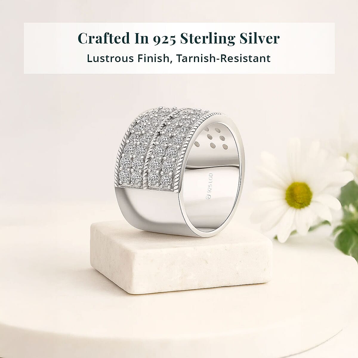 Luxuriant Lab Grown Diamond G-H SI 2.25 ctw Timeless Sparkles Band Ring in Sterling Silver (Size 8.0) image number 2