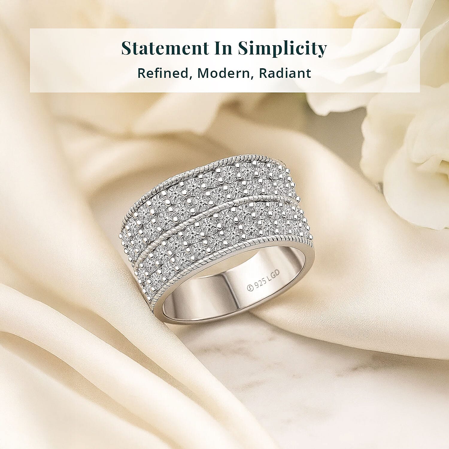 Luxuriant Lab Grown Diamond G-H SI 2.25 ctw Timeless Sparkles Band Ring in Sterling Silver (Size 8.0)