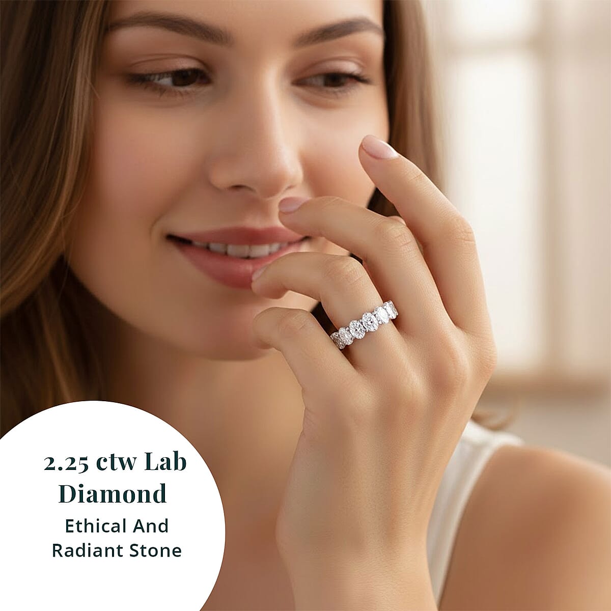 Luxuriant Lab Grown Diamond G-H VS 2.25 ctw Ring in Sterling Silver (Size 7.0)  image number 1