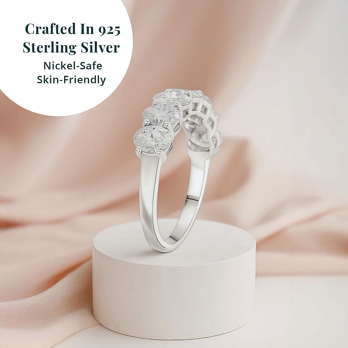 Luxuriant Lab Grown Diamond G-H VS 2.25 ctw Ring in Sterling Silver (Size 7.0)  image number 2