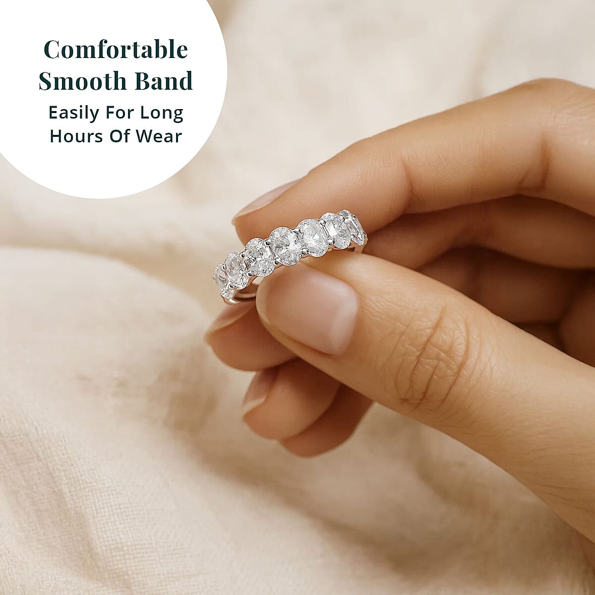 Luxuriant Lab Grown Diamond G-H VS 2.25 ctw Ring in Sterling Silver (Size 7.0)  image number 5