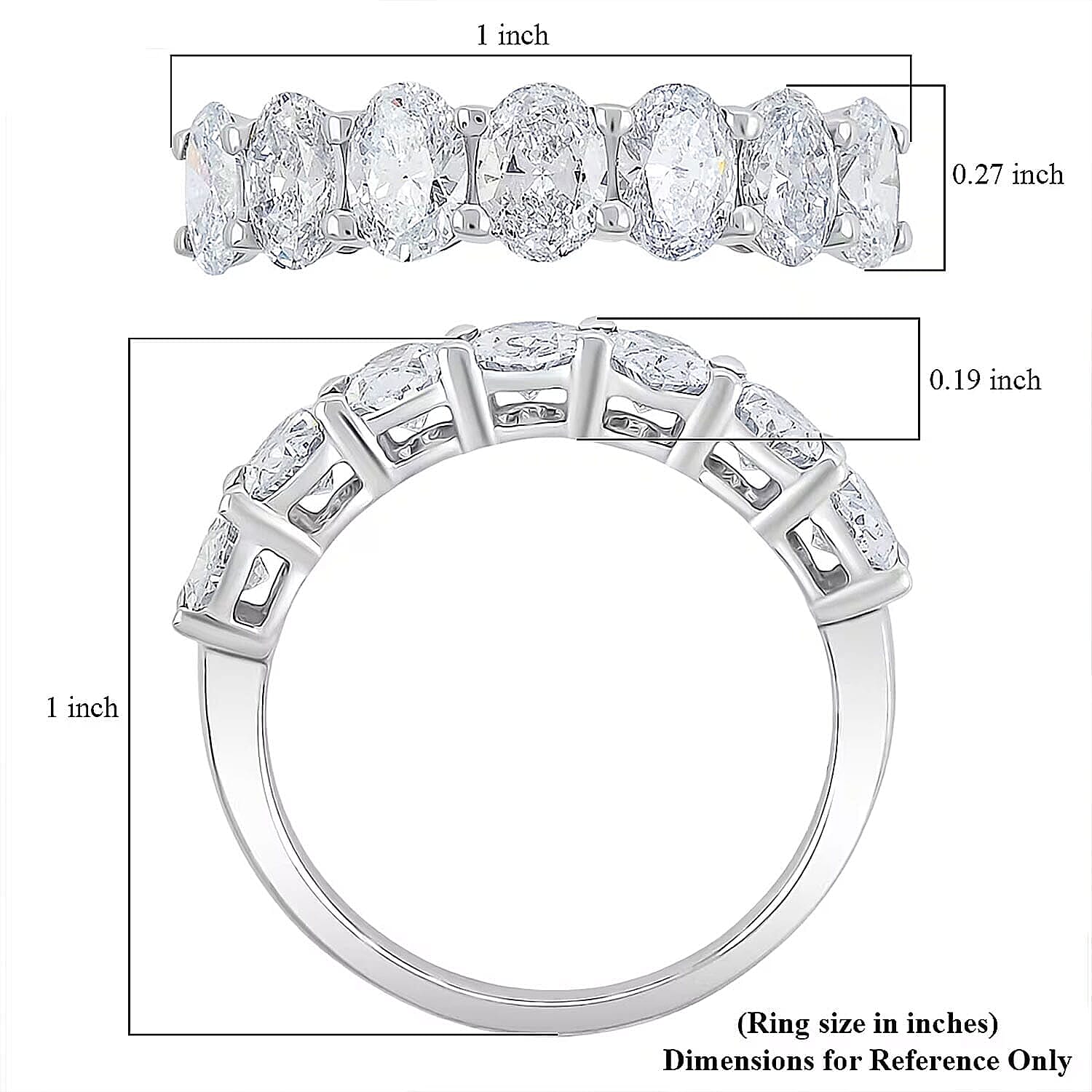 Luxuriant Lab Grown Diamond G-H VS 2.25 ctw Ring in Sterling Silver (Size 7.0)