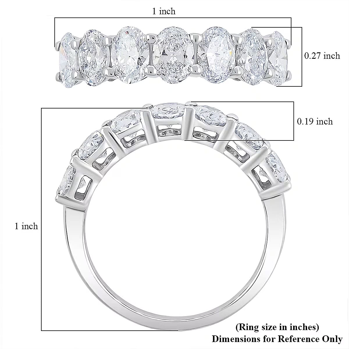 Luxuriant Lab Grown Diamond G-H VS 2.25 ctw Ring in Sterling Silver (Size 7.0)  image number 6