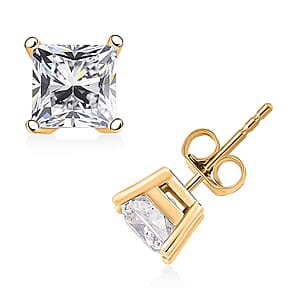 Doorbuster Luxuriant Lab Grown Diamond E-F VS 2.00 ctw Solitaire Stud Earrings in 14K Yellow Gold