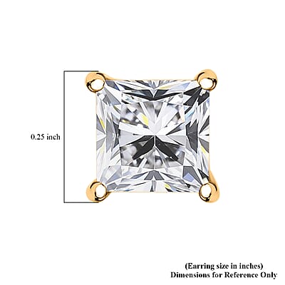  Luxuriant Lab Grown Diamond E-F VS 2.00 ctw Solitaire Stud Earrings in 14K Yellow Gold