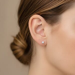 Luxuriant Lab Grown Diamond (E-F, VS) Solitaire Stud Earrings in 14K White Gold 2.00 ctw