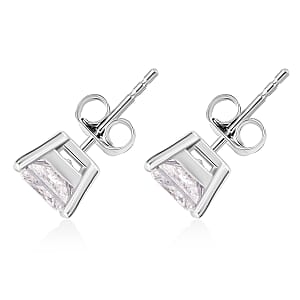 Luxuriant Lab Grown Diamond (E-F, VS) Solitaire Stud Earrings in 14K White Gold 2.00 ctw