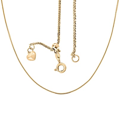 Wheat Adjustable Chain Necklace in 10K Yellow Gold 2.4 Grams 24 Inches