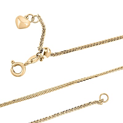 Wheat Adjustable Chain Necklace in 10K Yellow Gold 2.4 Grams 24 Inches