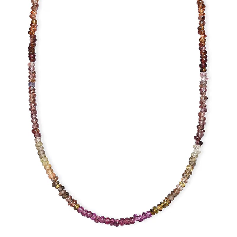 D'Joy Premium Multi Sapphire 45.00 ctw Beaded Necklace in 18K Vermeil Yellow Gold Over Sterling Silver 18-20 Inches
