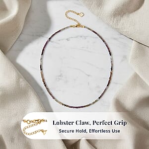 Doorbuster D'Joy Premium Multi Sapphire 45.00 ctw Beaded Necklace in 18K Vermeil Yellow Gold Over Sterling Silver 18-20 Inches