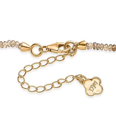 D'Joy Premium Multi Sapphire 45.00 ctw Beaded Necklace in 18K Vermeil Yellow Gold Over Sterling Silver 18-20 Inches