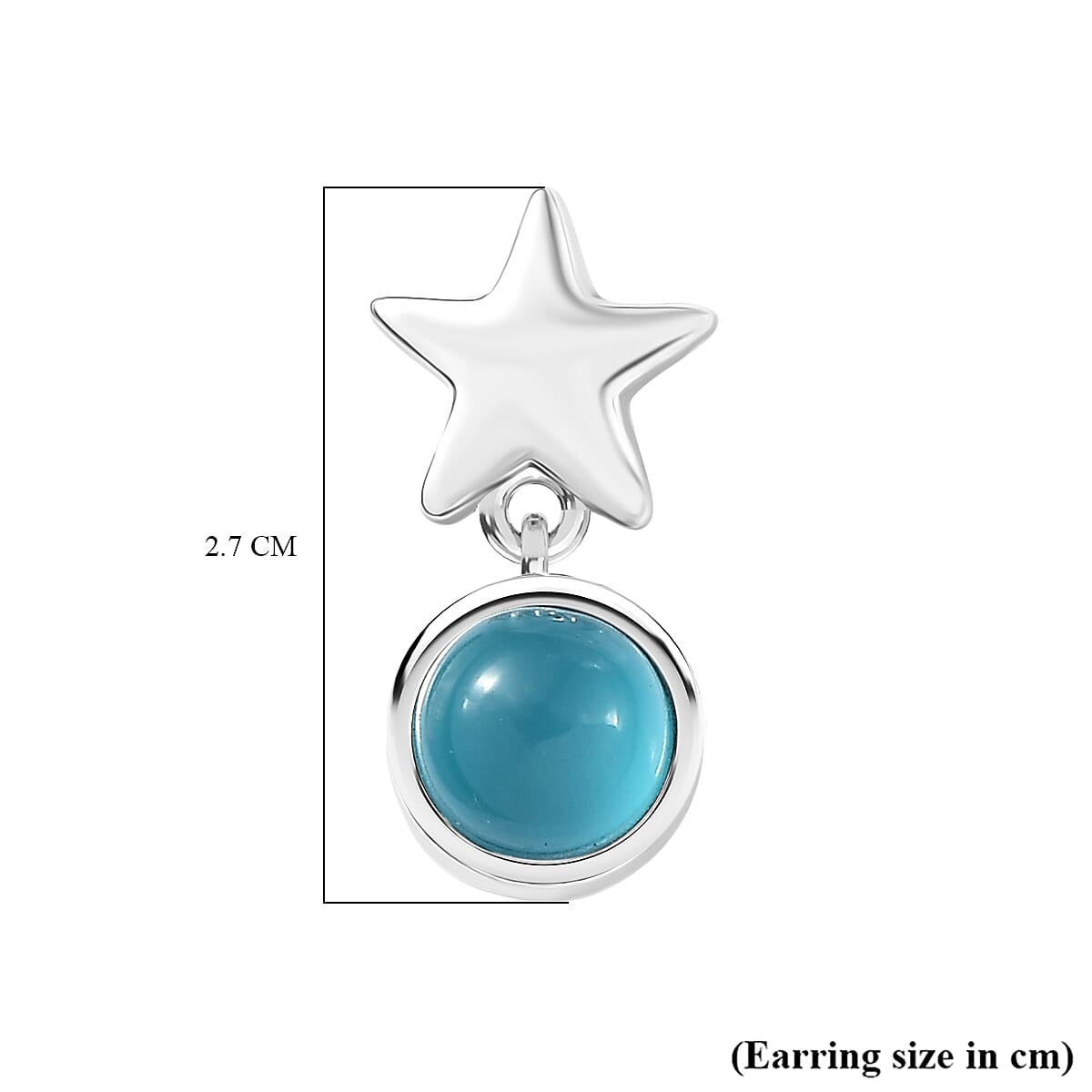 D'Joy Premium Paraiba Moonstone 2.00 ctw Earrings in Platinum Over Sterling Silver