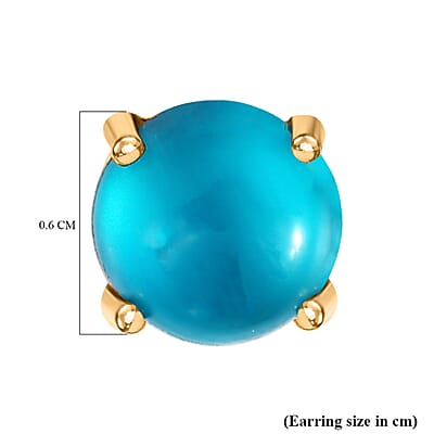 D'Joy Premium Paraiba Moonstone 2.00 ctw Earrings in 14K YG Over Sterling Silver