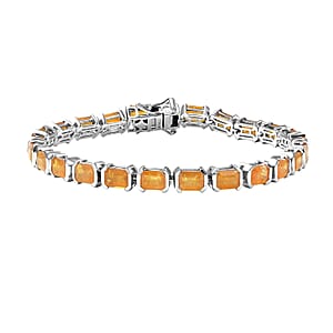 Doorbuster D'Joy Yellow Sapphire (FF) 19.85 ctw Embers of Elegance Bracelet in Rhodium Over Sterling Silve (6.50 In)