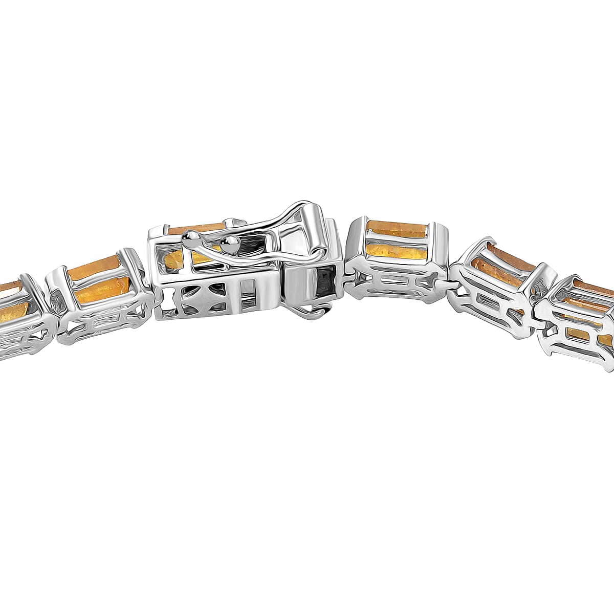 Doorbuster D'Joy Yellow Sapphire (FF) 24.50 ctw Embers of Elegance Bracelet in Rhodium Over Sterling Silve (8.00 In) image number 3