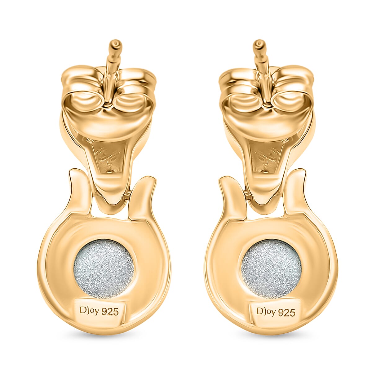 D'Joy Premium Paraiba Moonstone and Multi Gemstone 3.60 ctw Earrings in 18K YG Plated Sterling Silver