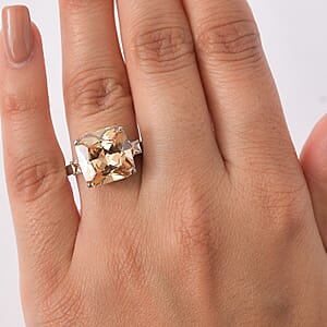 EverTrue Simulated Champagne Diamond 13.70 ctw Ring in Stainless Steel (Size 10.0)