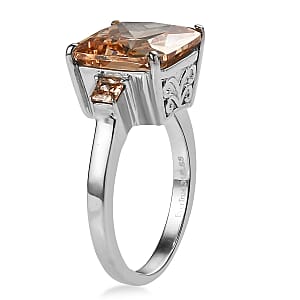 EverTrue Simulated Champagne Diamond 13.70 ctw Ring in Stainless Steel (Size 10.0)